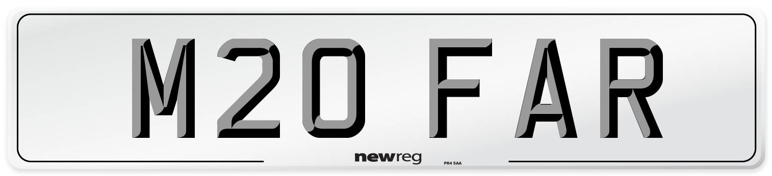 M20 FAR Number Plate from New Reg